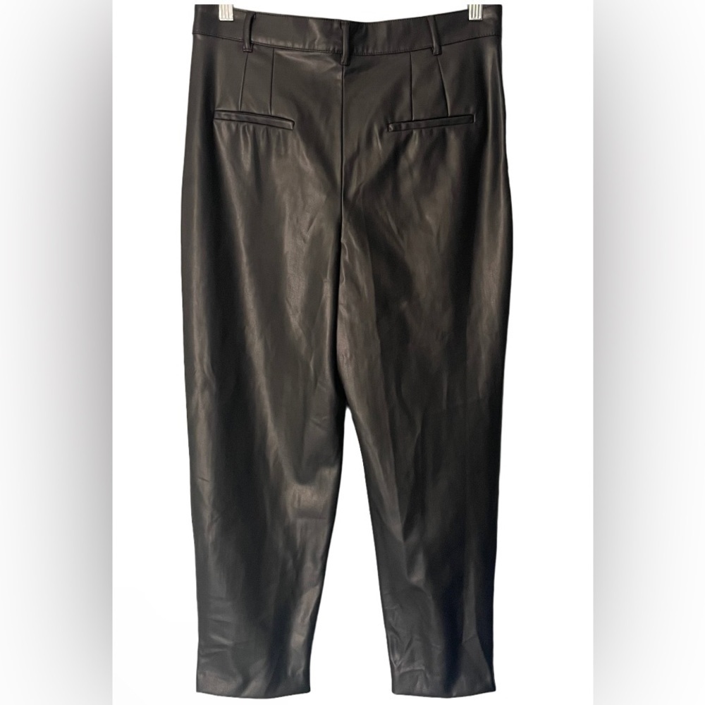 Zara Pant’s/ Zara Black Faux Leather High Rise Trousers Tapered Leg Black,Size S - Picture 4 of 8